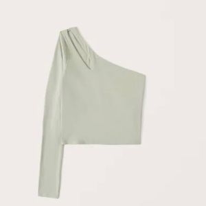 Abercrombie Long-Sleeve One-Shoulder Cutout Top